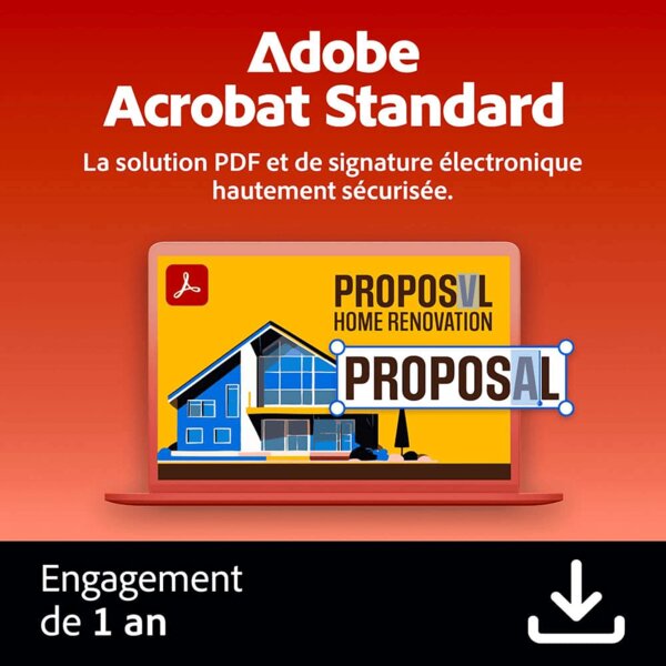 Adobe Acrobat Standard - 1 utilisateur - Abonnement 1 an