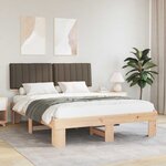 vidaXL Cadre de lit avec tête de lit rembourrée Taupe 160 x 200 cm