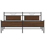 vidaXL Cadre de lit en métal sans matelas chêne marron 200x200 cm
