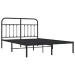 vidaXL Cadre de lit métal sans matelas avec tête de lit noir 140x190cm