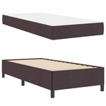 vidaXL Lit à ressorts avec matelas Marron foncé 90 x 190 cm tissu