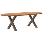 vidaXL Table à manger marron clair bois de chêne massif ovale