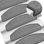 vidaXL Tapis d'escalier 20 pièces 65 x 24 x 4 cm Gris foncé Demi-rond Grand