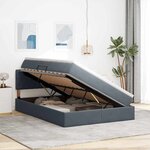 vidaXL Lit de Rangement avec matelas Gris foncé 140 x 190 cm Velours