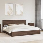 vidaXL Lit de Rangement Chêne brun 200 x 200 cm Bois d'ingénierie