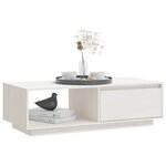 vidaXL Table basse blanc 110x50x33 5 cm bois de pin massif