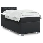 vidaXL Sommier à lattes de lit avec matelas Noir 100x200 cm Similicuir