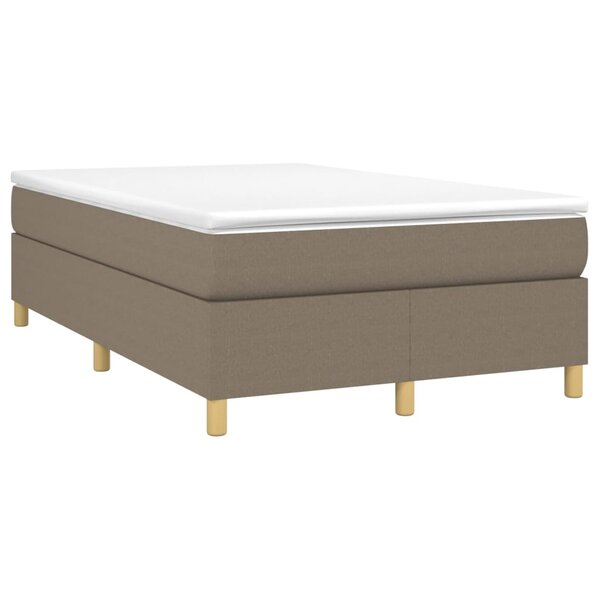 vidaXL Sommier à lattes de lit avec matelas taupe 120x190 cm tissu