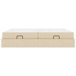 vidaXL Cadre de lit avec stockage Crème 200 x 200 cm tissu