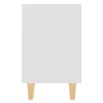 vidaXL Table de chevet avec pieds en bois massif Blanc 40x30x50 cm