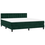 vidaXL Sommier à lattes de lit matelas et LED Vert foncé 160x200 cm