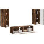 vidaXL Ensemble meuble TV 2 Pièces Chêne fumé Bois d'ingénierie