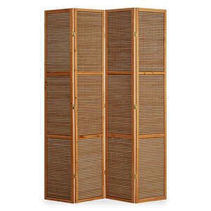 Paravent bois pans bambou marron