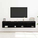 Meubles TV vidaXL avec éclairage LED 2 Pièces Chêne noir 80x30x30 cm