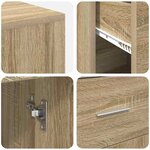 vidaXL Bureau d'angle avec tiroir 2 Pièces Chêne Sonoma 102 x 50 x 75 cm