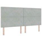 Lit avec sommier à ressorts et matelas LED gris clair 200x200 cm en velours