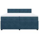 vidaXL Sommier à lattes de lit et matelas Bleu 200x200 cm velours