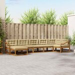 vidaXL Ensemble de canapés d'extérieur 7 Pièces Naturel et Beige