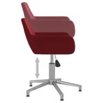 vidaXL Chaise pivotante de salle à manger Rouge bordeaux Velours