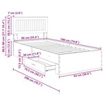 vidaXL Cadre de lit Chêne artisanal 90 x 190 cm Bois d'ingénierie