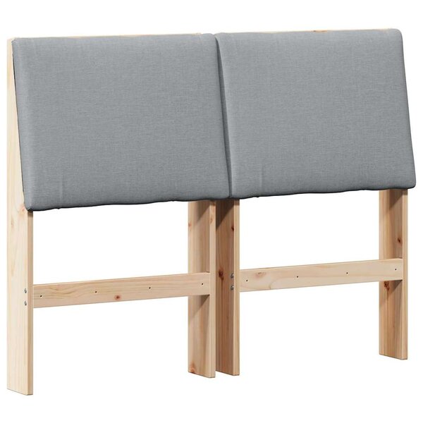 vidaXL Tête de lit capitonnée Gris clair 135 cm Pin massif