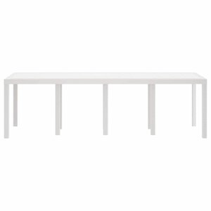 vidaXL Table de Jardin Blanc 250 x 100 x 73 cm polyrotin
