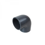 Coude d'angle en PVC - 90° pour raccord de tuyaux - PN16 - 63 mm - Femelle femelle - Gris