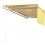 vidaXL Auvent automatique rétractable avec store 4x3 m Jaune et blanc
