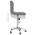 vidaXL Chaise pivotante de salle à manger Gris clair Tissu