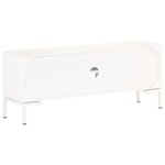vidaXL Meuble TV Blanc 115x30x46 cm Bois massif de manguier