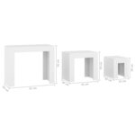 vidaXL Tables basses gigognes 3 Pièces Blanc Aggloméré