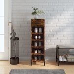 vidaXL Meuble à chaussures chêne fumé 30x35x105 cm bois d'ingénierie
