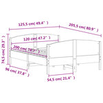 vidaXL Cadre de lit sans matelas 120x200 cm bois de pin massif