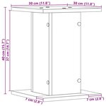 vidaXL Support de Plante 2 Pièces Chêne noir 30 x 30 x 40 cm