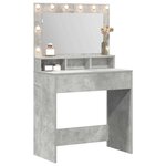 vidaXL Table de Toilette avec étagère Gris béton 75 5 x 41 x 135 cm