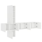 vidaXL Unités murales TV 5 Pièces blanc bois d'ingénierie