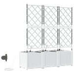 vidaXL Jardinières de jardin 1 pc Blanc 120 x 40 x 142 cm Plastique