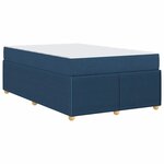 vidaXL Cadre de lit avec matelas Bleu 120 x 190 cm tissu
