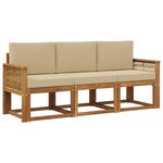 vidaXL Ensemble de canapés d'extérieur 3 pc Naturel et Beige Polyester