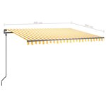 vidaXL Auvent manuel rétractable avec LED 4x3 m Jaune et blanc