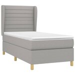 vidaXL Sommier à lattes de lit avec matelas Gris clair 80x200 cm Tissu