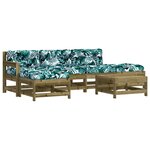 vidaXL Salon de jardin 6 Pièces avec coussins bois de pin imprégné