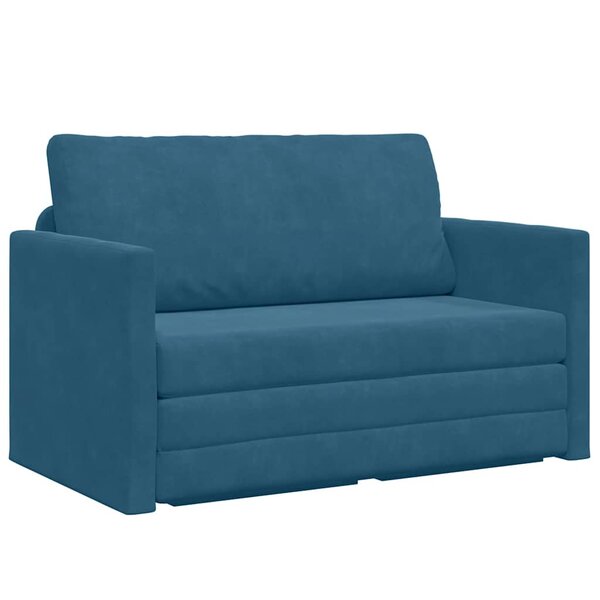 vidaXL Canapé-Lit Bleu 124 x 204 x 61 cm Velours