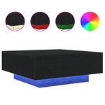 Table basse vidaXL avec lumières LED Chêne noir 80x80x31 cm