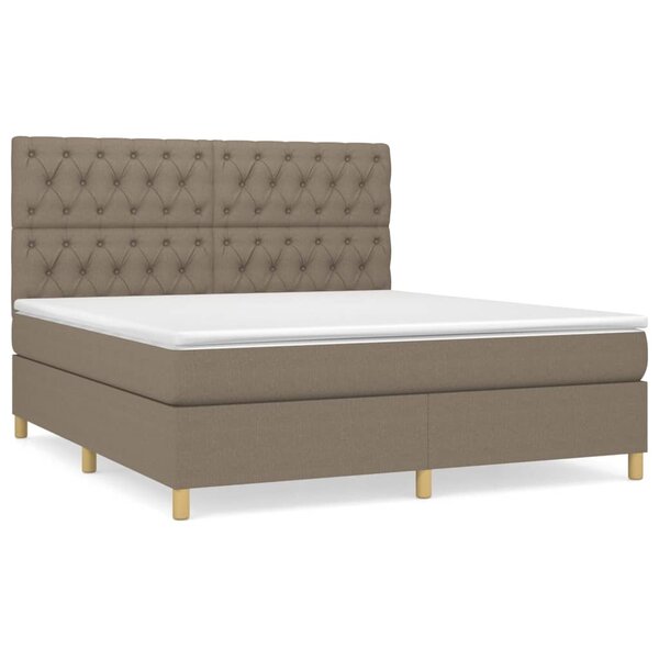 vidaXL Sommier à lattes de lit avec matelas Taupe 160x200 cm Tissu