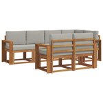 vidaXL Ensemble de canapés d'extérieur 7 Pièces Gris Naturel et Clair