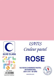 Pqt de 102 Sous-chemises 60 g 220 x 310 mm ISATIS Coloris Pastel Rose ELVE