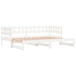 vidaXL Lit coulissant sans matelas blanc 2x(90x200) cm bois massif