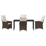 vidaXL Ensemble de salle à manger pour jardin 5 Pièces Marron Poly rotin