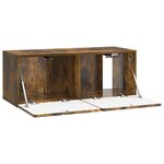 vidaXL Meuble TV mural 78 5 x 31 x 30 cm Chêne fumé Bois d'ingénierie